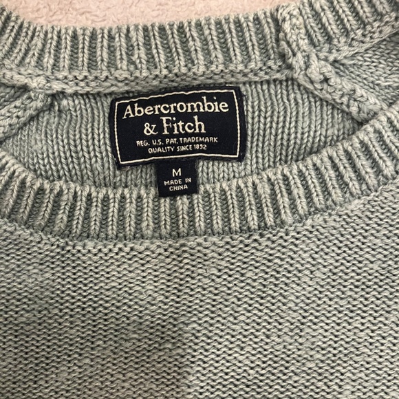 Vintage 90’s Abercrombie & Fitch Sz. M Sage Green Cotton blend knit crewneck - Picture 5 of 6
